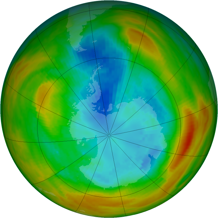 Antarctic ozone map for 07 September 1979